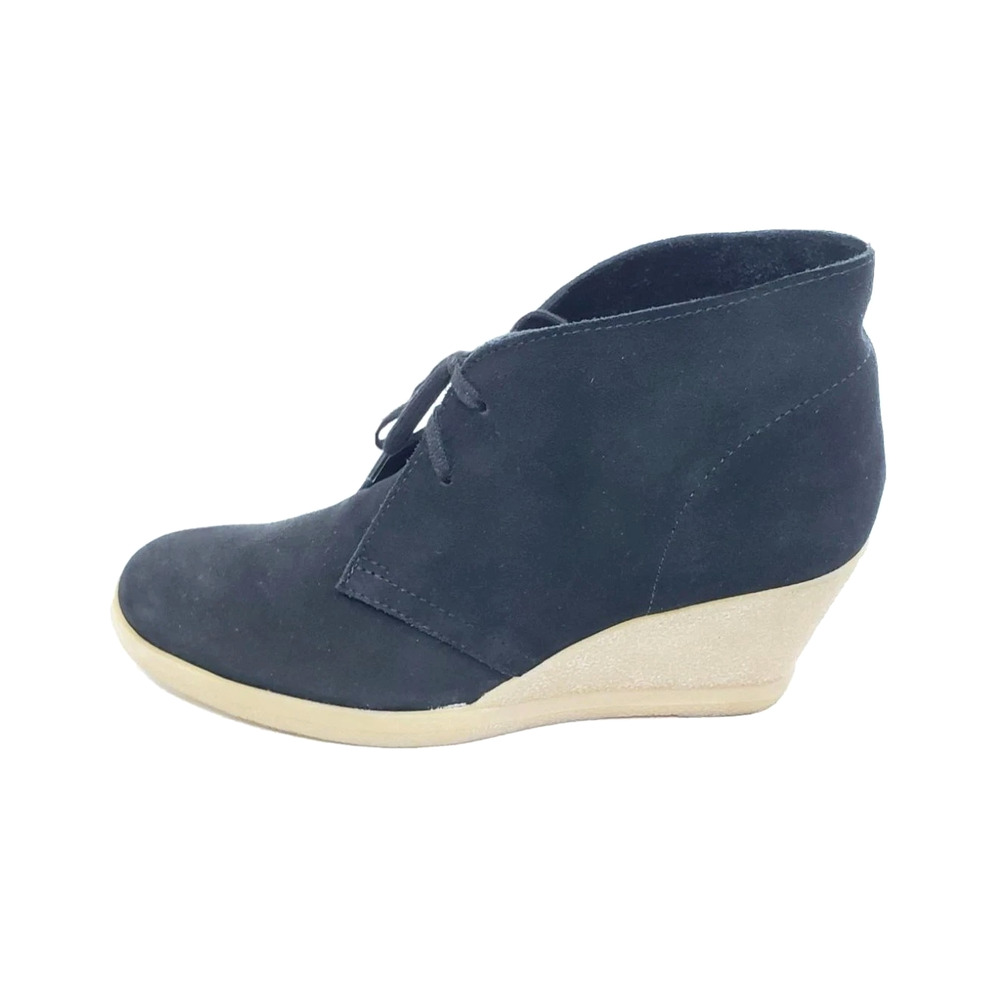 J. Crew MacAlister Wedge Booties Womens Black Suede Lace Up Size 9